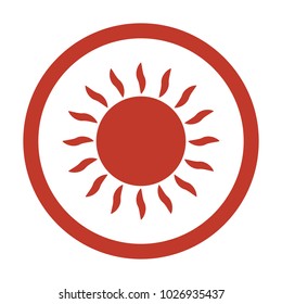 Sun vector icon on white background. Vector illustration