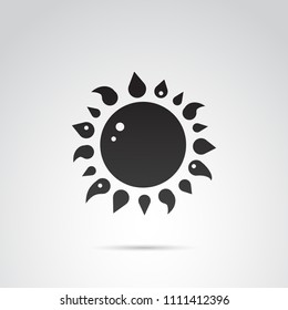 Sun vector icon on white background.