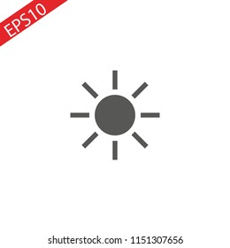 Sun vector icon on white background. eps 10.