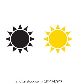 Icono de vector Sun sobre fondo blanco