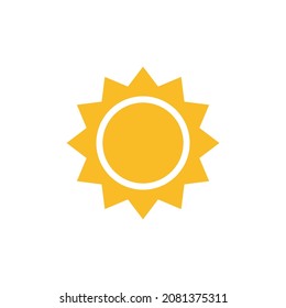 Sun vector icon on white background