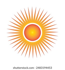 Sun vector icon on a white background. vector illustration.