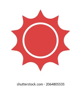 Sun vector icon. Red symbol