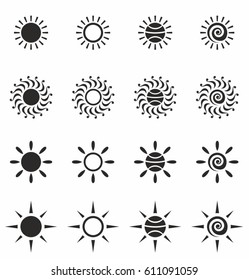 Sun vector icon set