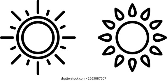 Sun Vector Icon Set – Brightness and Solar Energy Icons