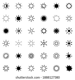 Sun vector icon set. Vector emblems of sun.