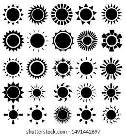 Sun vector icon set. Summer illustration sign collection. hot symbol or logo.