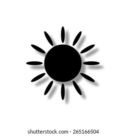 Sun  - vector icon with shadow