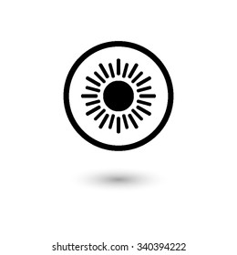 Sun - vector icon with shadow