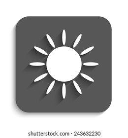 Sun  - vector icon with shadow on a grey button