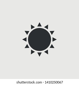 Sun vector icon solid grey