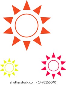 Sun vector icon. Star pictograph sign isolated on white.