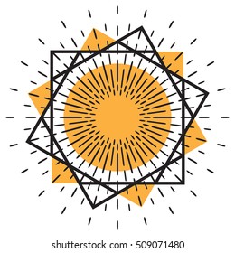 Sun vector icon. Star pictograph sign isolated on white.