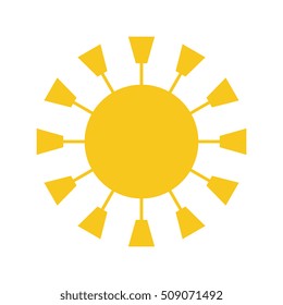 Sun vector icon. Star pictograph sign isolated on white.