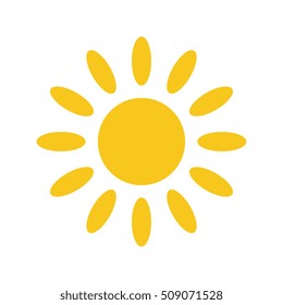Sun vector icon. Star pictograph sign isolated on white.