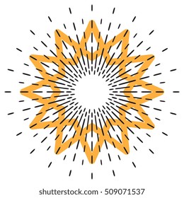 Sun vector icon. Star pictograph sign isolated on white.