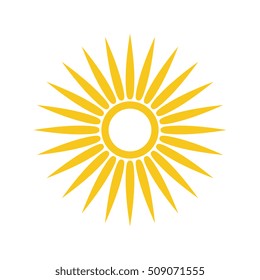 Sun vector icon. Star pictograph sign isolated on white.