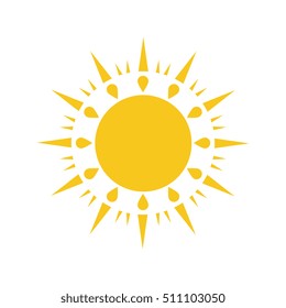 Sun vector icon. Star pictograph sign isolated on white.
