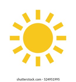 Sun vector icon. Star pictograph sign isolated on white.