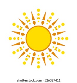 Sun vector icon. Star pictograph sign isolated on white.