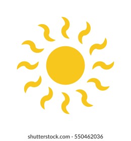 Sun vector icon. Star pictograph sign isolated on white.