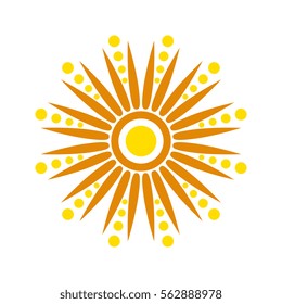 Sun vector icon. Star pictograph sign isolated on white.