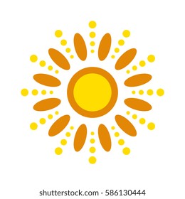 Sun vector icon. Star pictograph sign isolated on white.