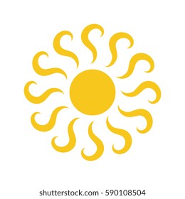 Sun vector icon. Star pictograph sign isolated on white.