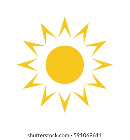 Sun vector icon. Star pictograph sign isolated on white.