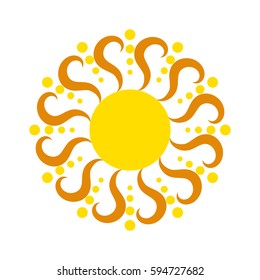 Sun vector icon. Star pictograph sign isolated on white.