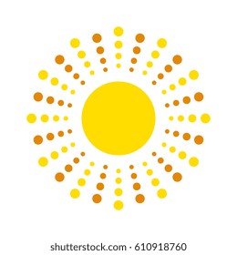 Sun vector icon. Star pictograph sign isolated on white.