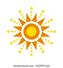 Sun vector icon. Star pictograph sign isolated on white.