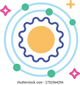 Sun vector icon style illustration. Space symbol EPS 10.