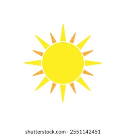 Ícone de vetor do Sol. Sinal de ilustração de verão. símbolo quente ou logotipo.