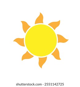 Ícone de vetor do Sol. Sinal de ilustração de verão. símbolo quente ou logotipo.
