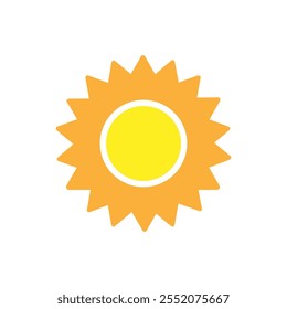 Ícone de vetor do Sol. Sinal de ilustração de verão. símbolo quente ou logotipo.