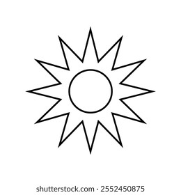 Sun vector icon. Summer illustration sign. hot symbol or logo.