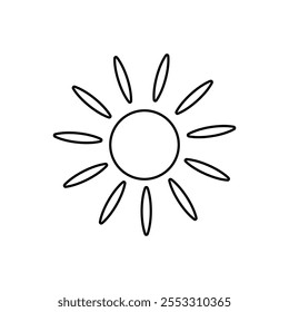 Sun vector icon. Summer illustration sign. hot symbol or logo.