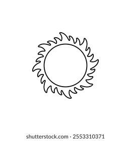 Icono de Vector solar. Muestra de la ilustración del verano. símbolo caliente o logotipo.