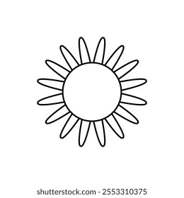 Ícone de vetor do Sol. Sinal de ilustração de verão. símbolo quente ou logotipo.