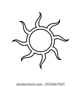 Sun vector icon. Summer illustration sign. hot symbol or logo.