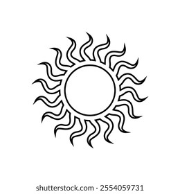 Sun vector icon. Summer illustration sign. hot symbol or logo.