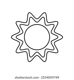 Sun vector icon. Summer illustration sign. hot symbol or logo.