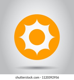 Sun vector icon. Summer sunshine illustration pictogram. Sun sunlight concept.