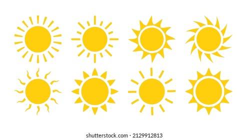 Sun vector icon summer symbol graphic design. Sun icon isolated