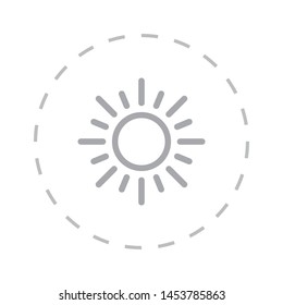 Sun Vector Icon. A symbol of the good weather and the sky on white isolated background. Sunny sign. The symbol of the sun.