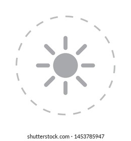 Sun Vector Icon. A symbol of the good weather and the sky on white isolated background. The symbol of the sun. Sunny sign.