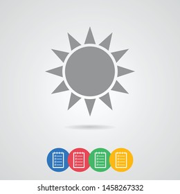Sun Vector Icon. The symbol of the sun. A symbol of the good weather and the sky on a white isolated background. Sunny sign.