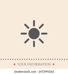 Sun Vector Icon. A symbol of the good weather and the sky on white isolated background. The symbol of the sun. Sunny sign.