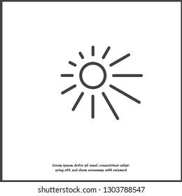 Sun Vector Icon. A symbol of the sky, good weather on white isolated background. Layers grouped for easy editing illustration